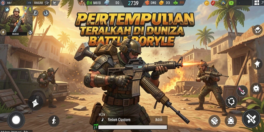 Gameplay seru di 2739 dengan fitur pertempuran Battle Royale.