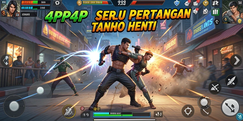 Tangkapan layar dari gameplay aksi mendebarkan di 4P4P.