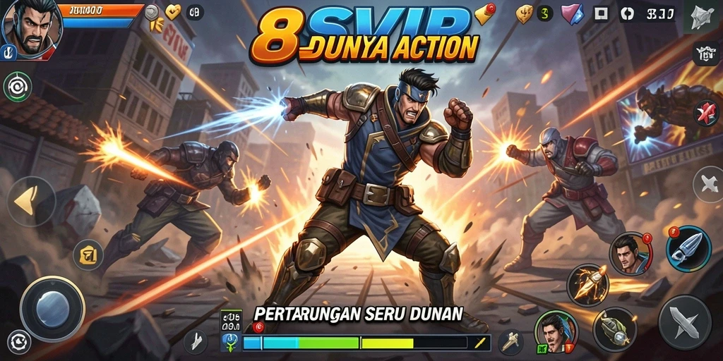 Gambar utama menunjukkan aksi seru dalam pertarungan di 8SVIP.