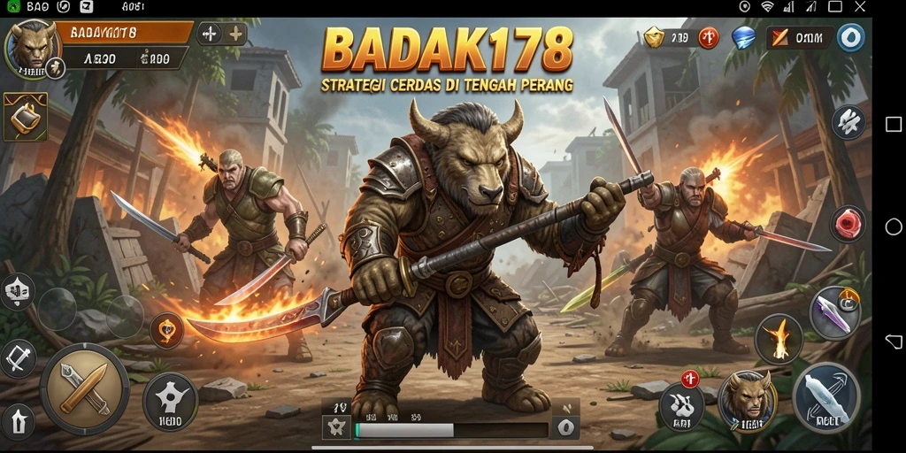 Tampilan menarik dari gameplay strategi BADAK178.