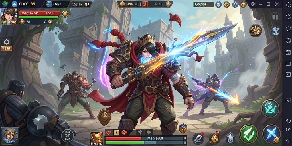 Screenshot gameplay COCOL88 menunjukkan pertempuran strategi yang intens.