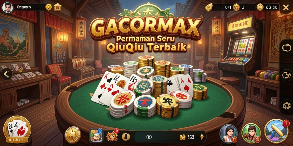 Tampilan gameplay seru dalam GACORMAX dengan kartu QiuQiu.