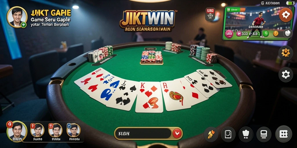 Screenshot JKTWIN menampilkan sesi gameplay Gaple yang seru dan interaktif.
