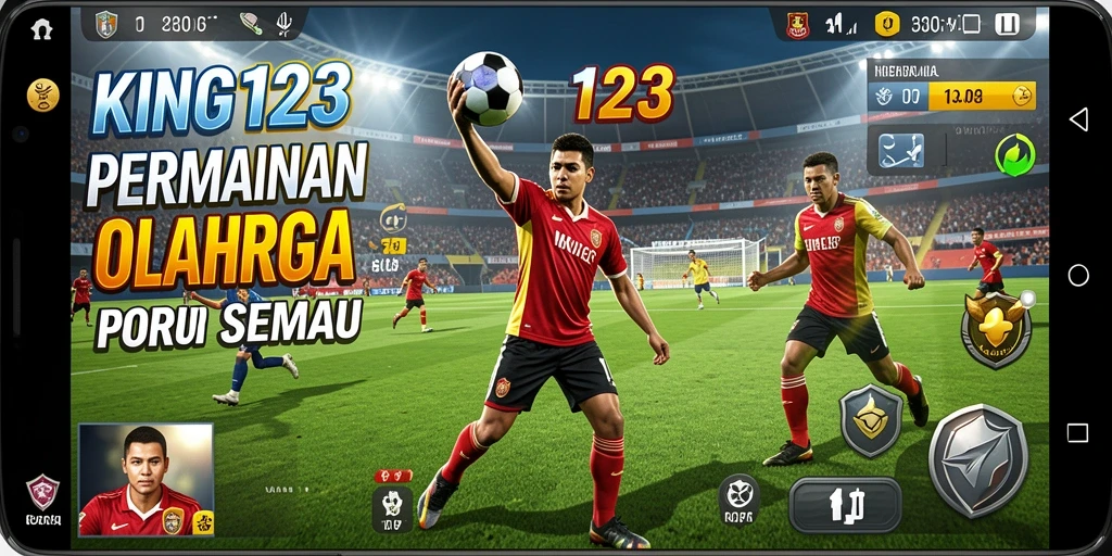 Tampilan gameplay KING123 yang intens dan penuh aksi olahraga.