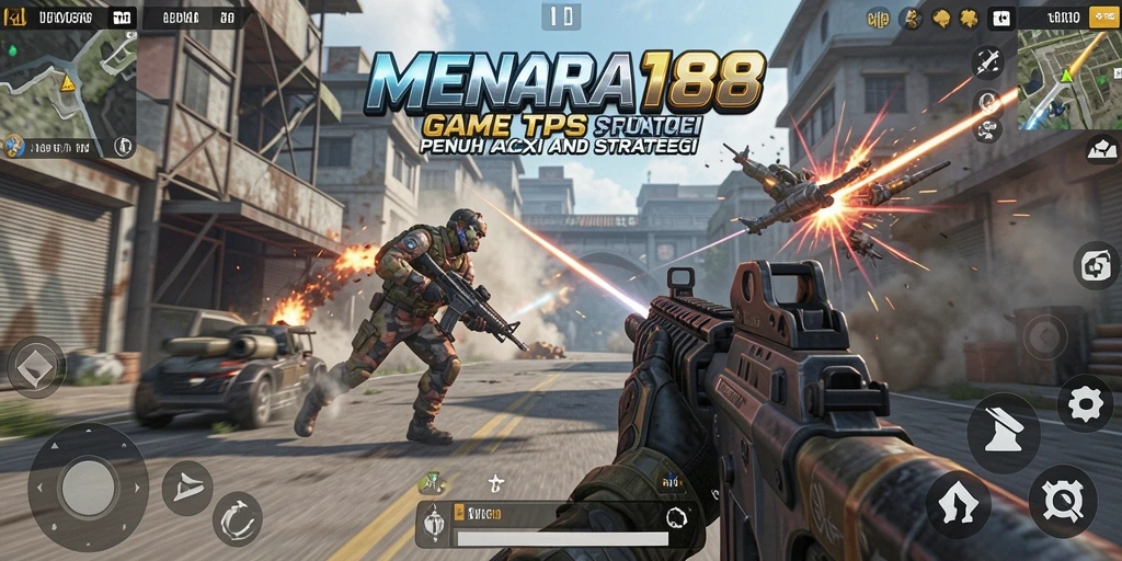 Tampilan gameplay TPS yang mendebarkan saat bertarung di MENARA188.
