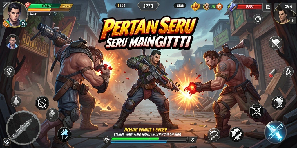 Tampilan gameplay pertarungan seru RPRR dengan grafis menawan.