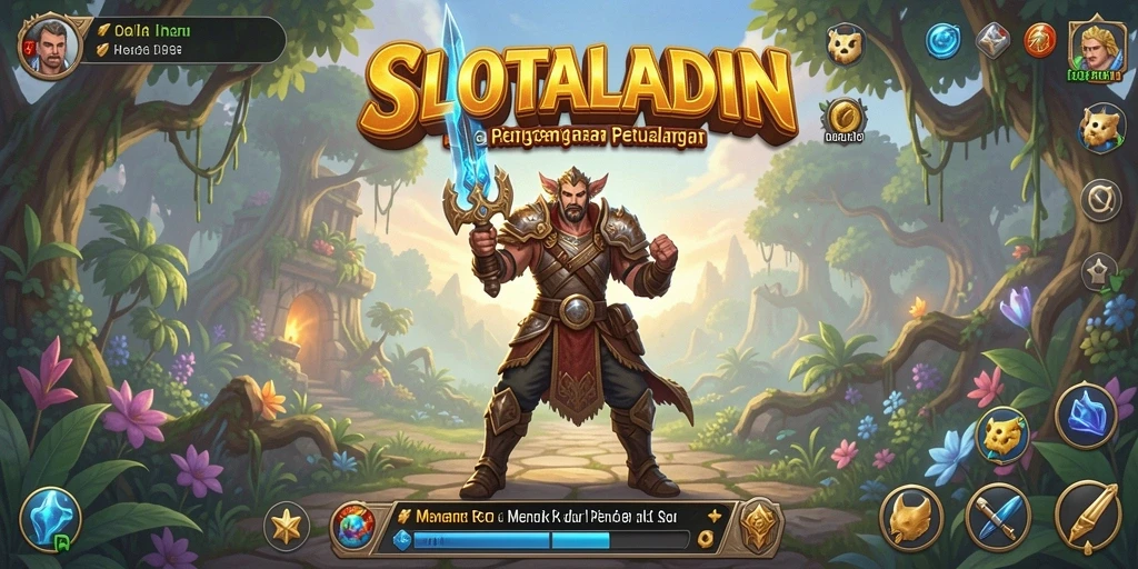 Tangkapan layar menunjukkan karakter petualangan dalam dunia fantasi RPG.