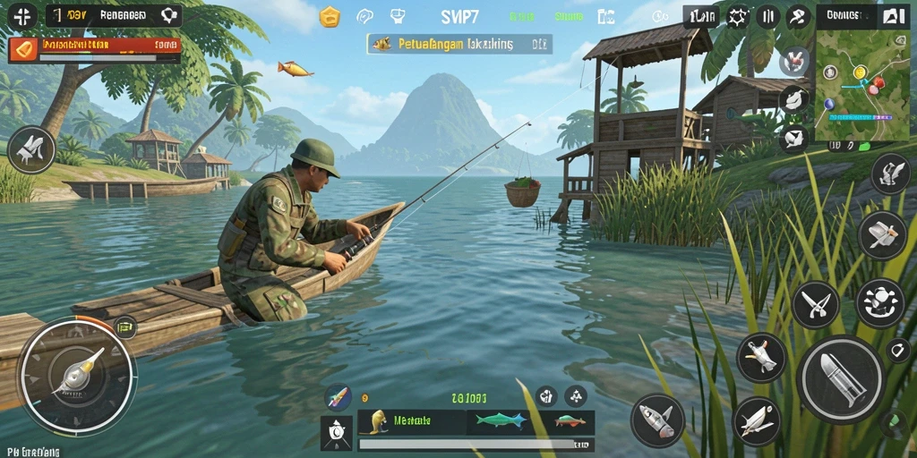 Tampilan gameplay SVIP7 yang menakjubkan saat memancing.
