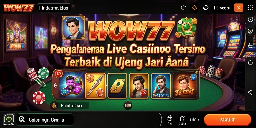 Gameplay Live Casino WOW77 dengan dealer langsung yang interaktif.