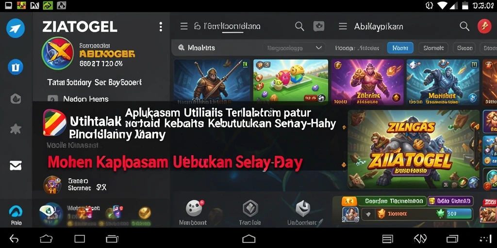 Screenshot utama ZIATOGEL menampilkan antarmuka aplikasi untuk manajemen tugas.