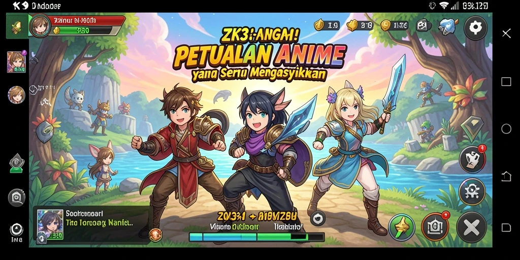 Gameplay ZK3 dengan grafis anime yang menakjubkan dan pertarungan seru.